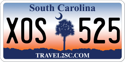 SC license plate XOS525