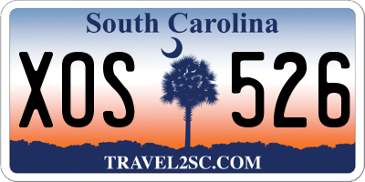 SC license plate XOS526