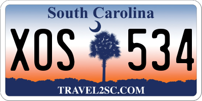 SC license plate XOS534