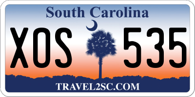 SC license plate XOS535