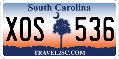SC license plate XOS536