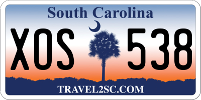 SC license plate XOS538