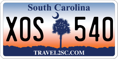 SC license plate XOS540