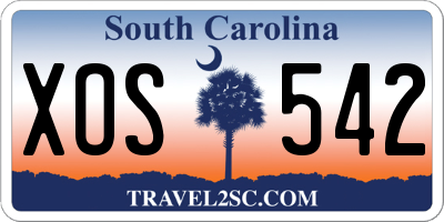 SC license plate XOS542