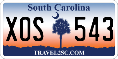 SC license plate XOS543