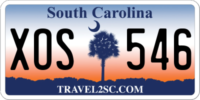 SC license plate XOS546