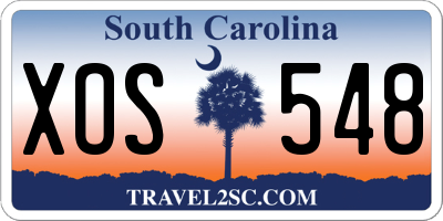 SC license plate XOS548