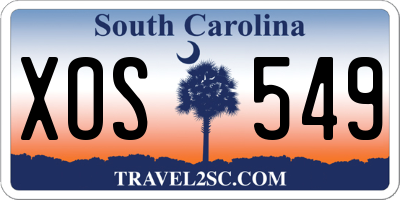 SC license plate XOS549