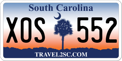 SC license plate XOS552