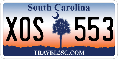 SC license plate XOS553