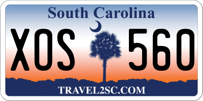 SC license plate XOS560