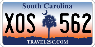 SC license plate XOS562