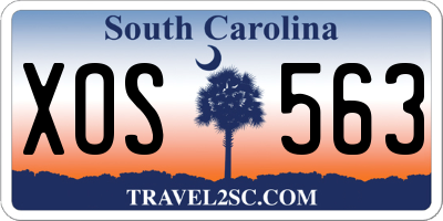 SC license plate XOS563
