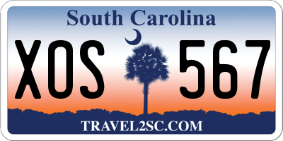 SC license plate XOS567
