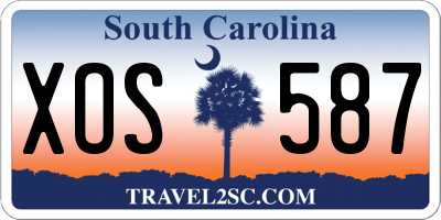 SC license plate XOS587