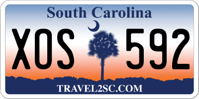 SC license plate XOS592