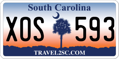 SC license plate XOS593