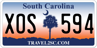 SC license plate XOS594