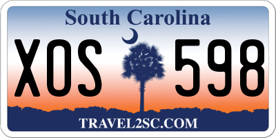 SC license plate XOS598