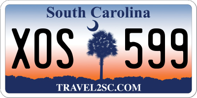 SC license plate XOS599