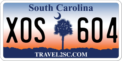 SC license plate XOS604