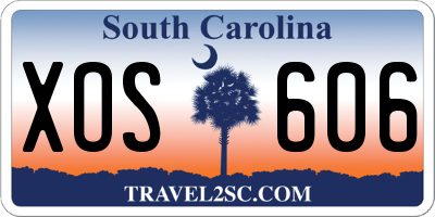 SC license plate XOS606