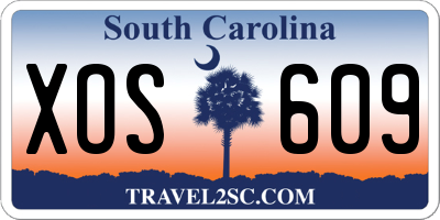 SC license plate XOS609