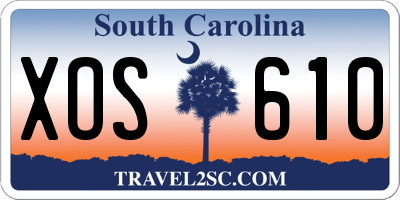 SC license plate XOS610