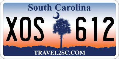 SC license plate XOS612
