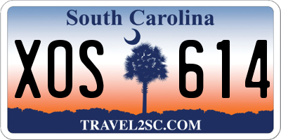 SC license plate XOS614