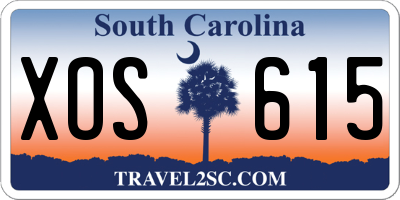 SC license plate XOS615
