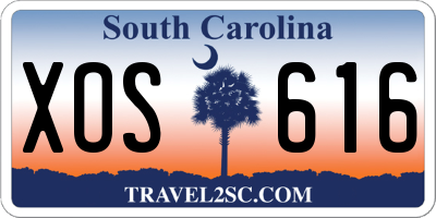 SC license plate XOS616