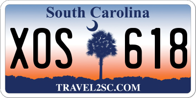 SC license plate XOS618