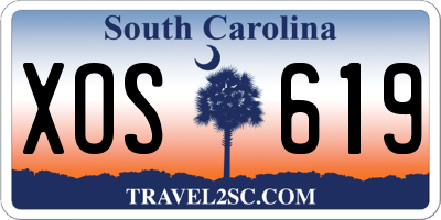 SC license plate XOS619