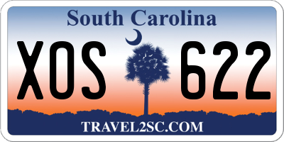 SC license plate XOS622