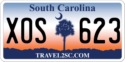 SC license plate XOS623