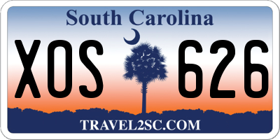 SC license plate XOS626
