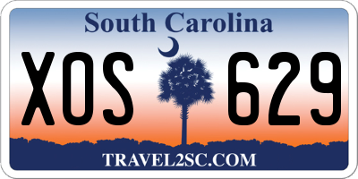 SC license plate XOS629