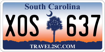 SC license plate XOS637