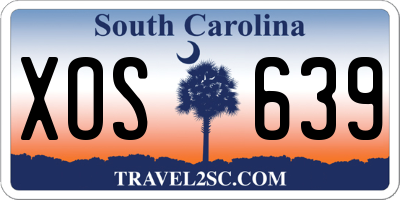 SC license plate XOS639