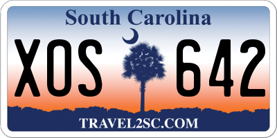 SC license plate XOS642