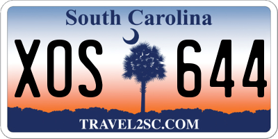 SC license plate XOS644