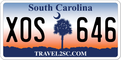 SC license plate XOS646