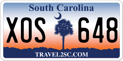 SC license plate XOS648
