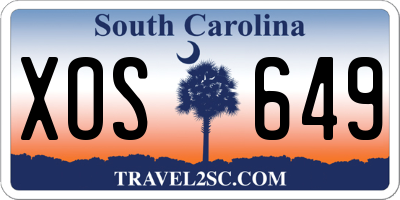 SC license plate XOS649