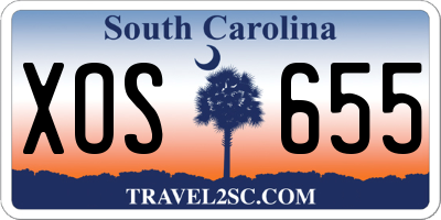 SC license plate XOS655