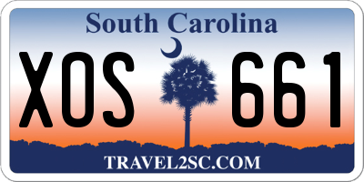 SC license plate XOS661