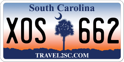 SC license plate XOS662