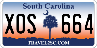 SC license plate XOS664