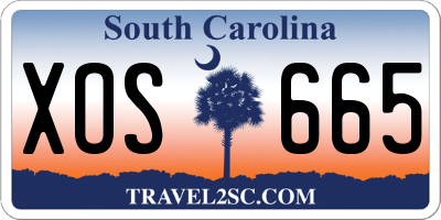 SC license plate XOS665